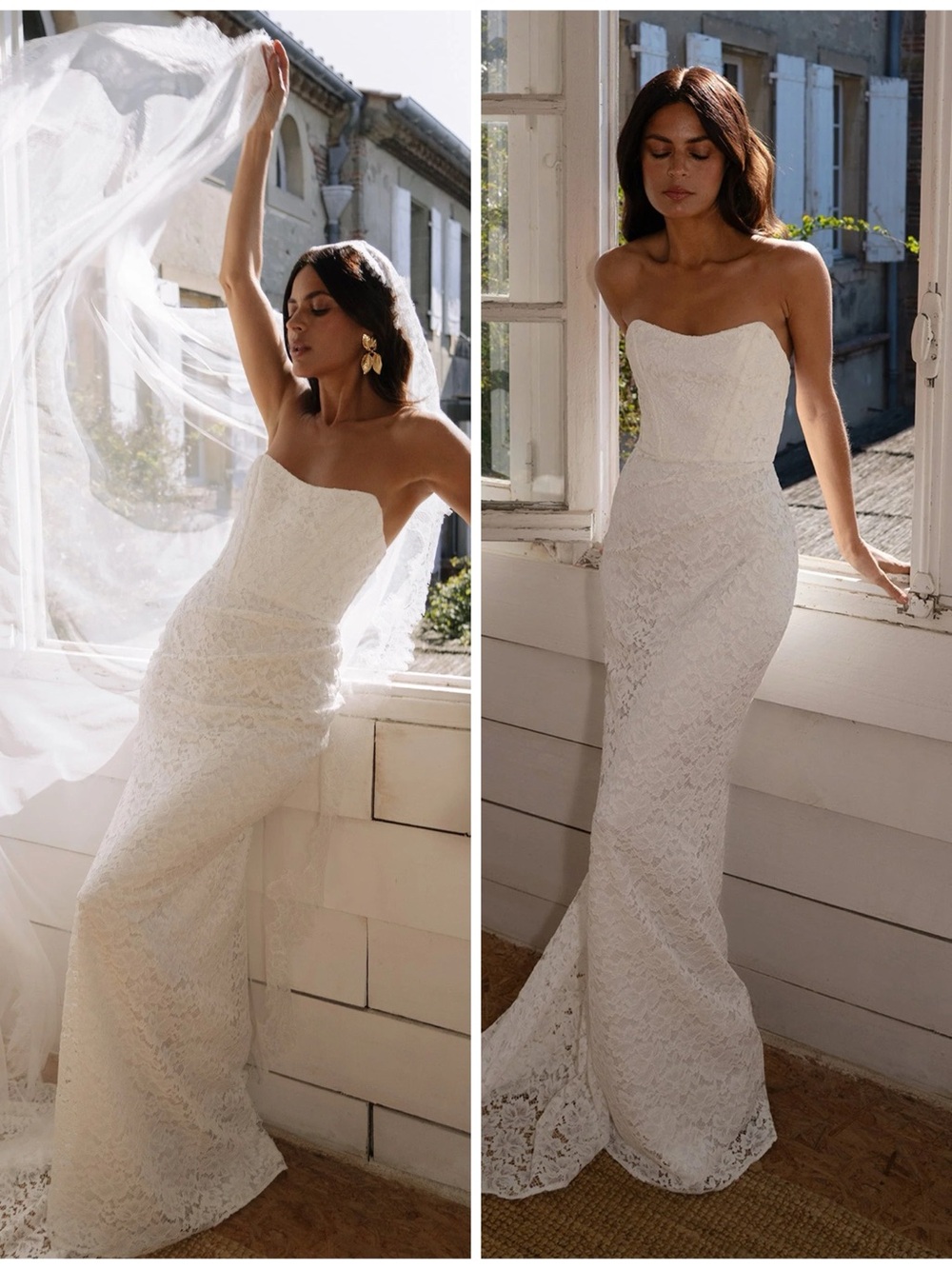 NEW Grace Loves Lace Joy Strapless Wedding Dress (L) and Joy Bolero Jacket (M) - Picture 4 of 16